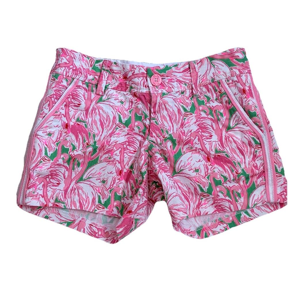 Lilly Pulitzer Callahan Shorts Women's Size 00 Flamingo Colony Style 99918